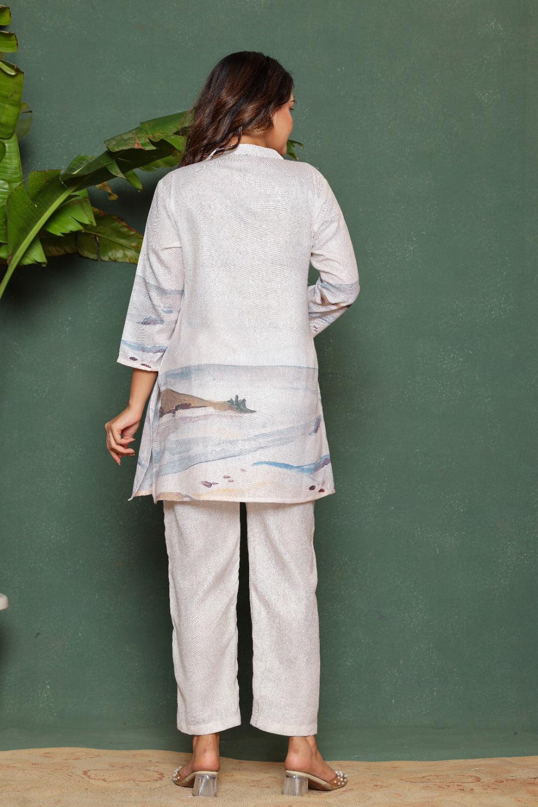 Printed Kurti & Pants Set Mulson Pastel Abstract Printed Kurti & Pants Set