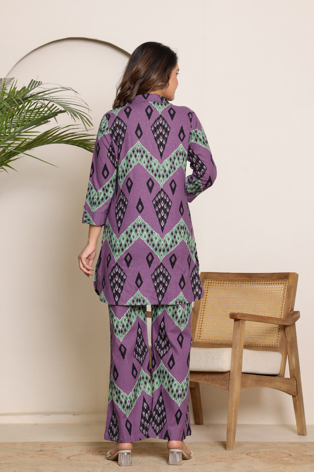 Printed Cord Set Mulson Purple & Green