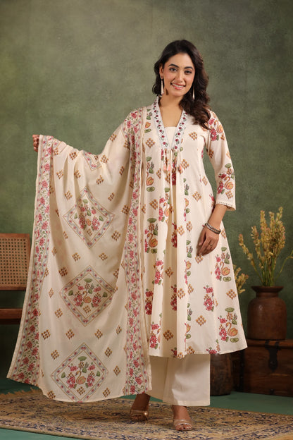 🌼 Mulson Ivory Floral Grace Suit Set