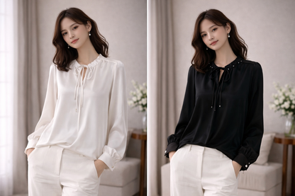 Pearl Tie-Neck Top