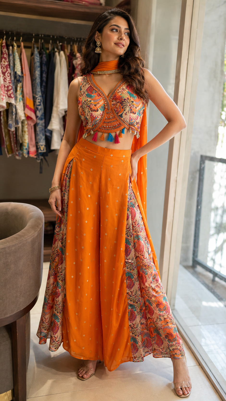 Mulson Saffron Paisley Palazzo Set