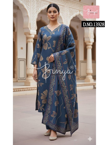 Elegant Embroidered V-Neck Kurta Set with Dupatta – Premium Ethnic Women’s Suit