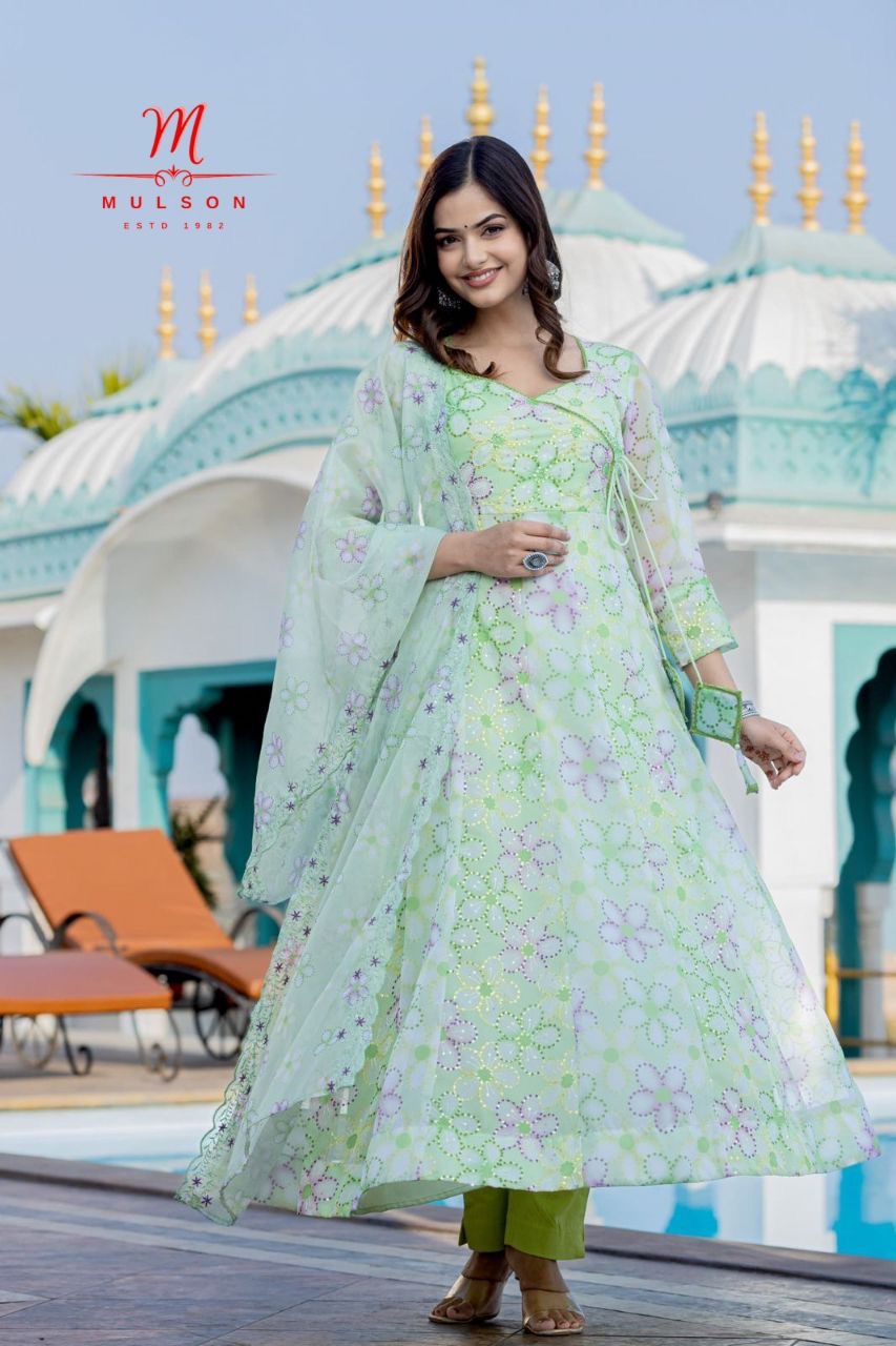 Anarkali Kurta Set  Floral Printed with Dupatta