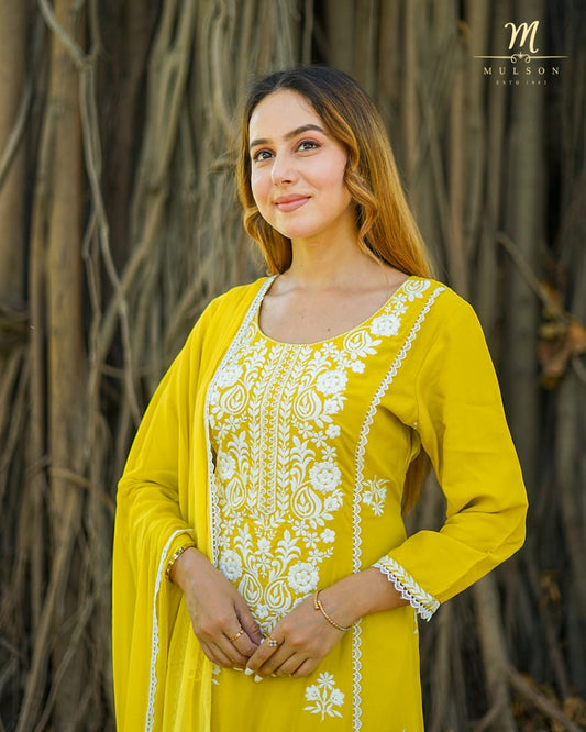 Mulson Sunshine Chikankari Set