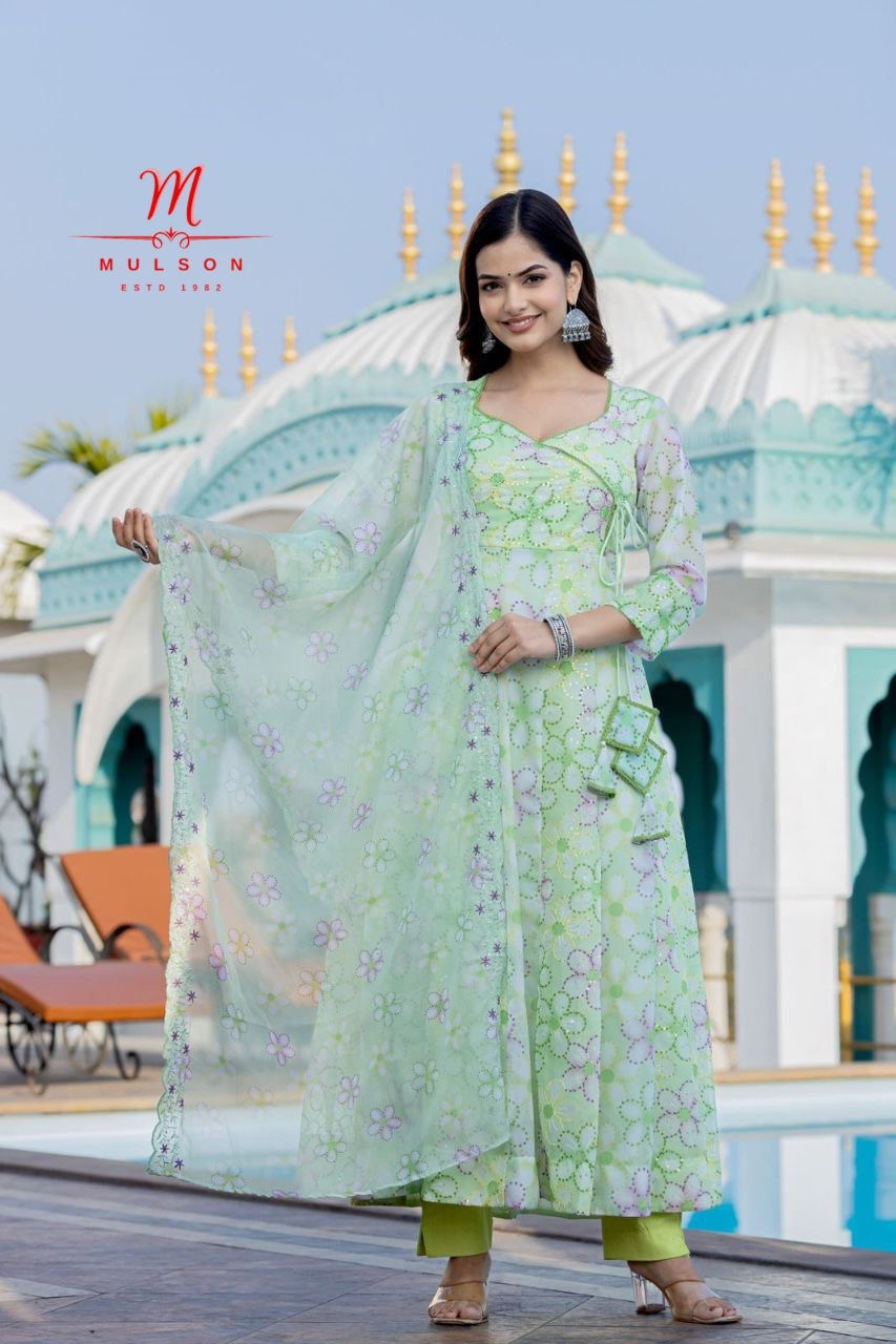 Anarkali Kurta Set  Floral Printed with Dupatta