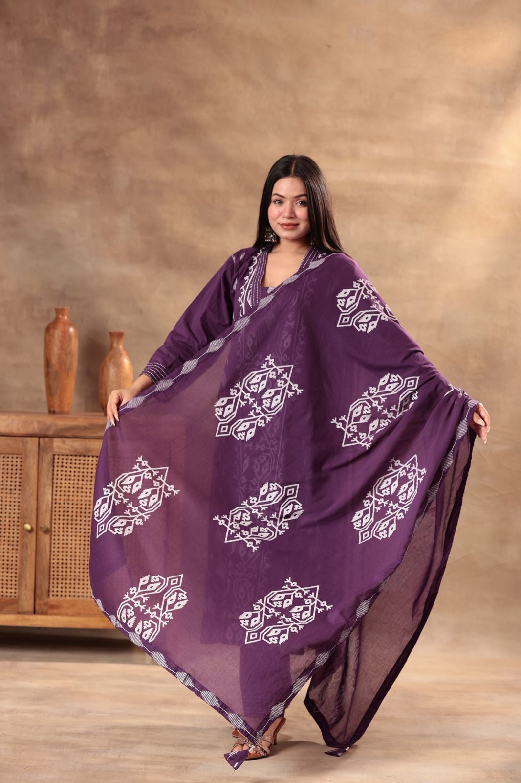Earthy Cocoa Elegance , olive heritage , Royal plum Suit Set.