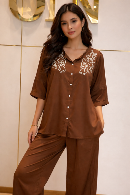 Elegant Embroidered Co-ord Set – Luxe Comfort Wear