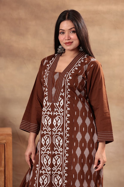 Earthy Cocoa Elegance , olive heritage , Royal plum Suit Set.