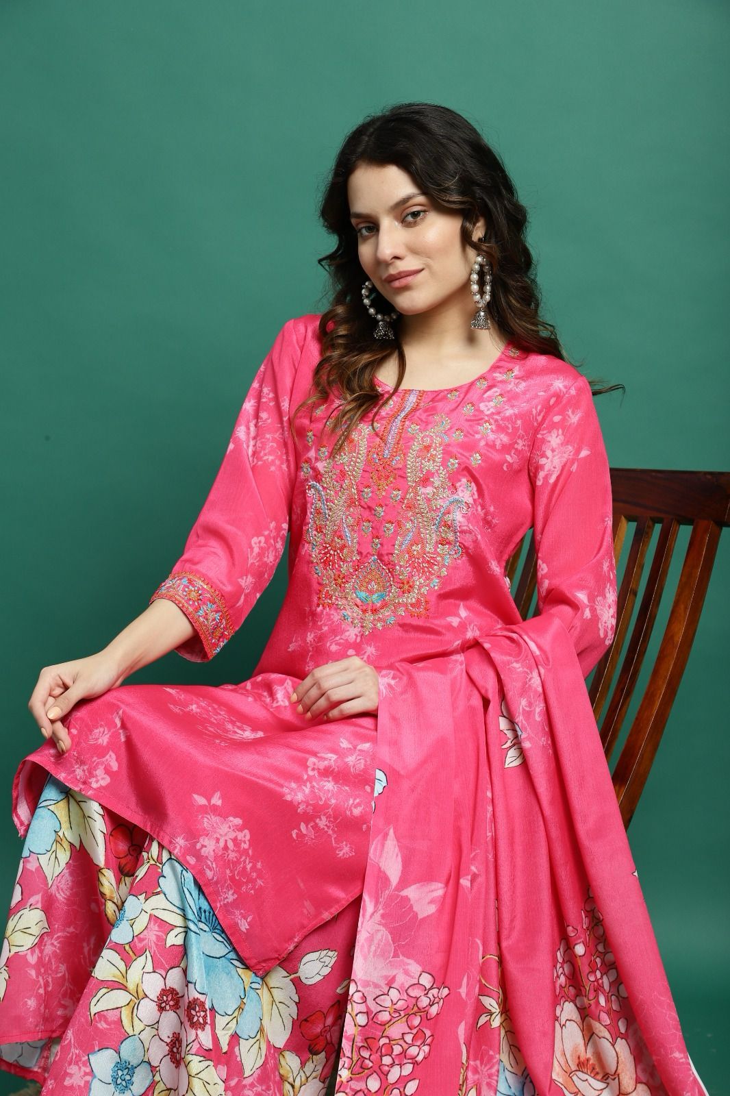 Kurta Palazzo Set with Dupatta