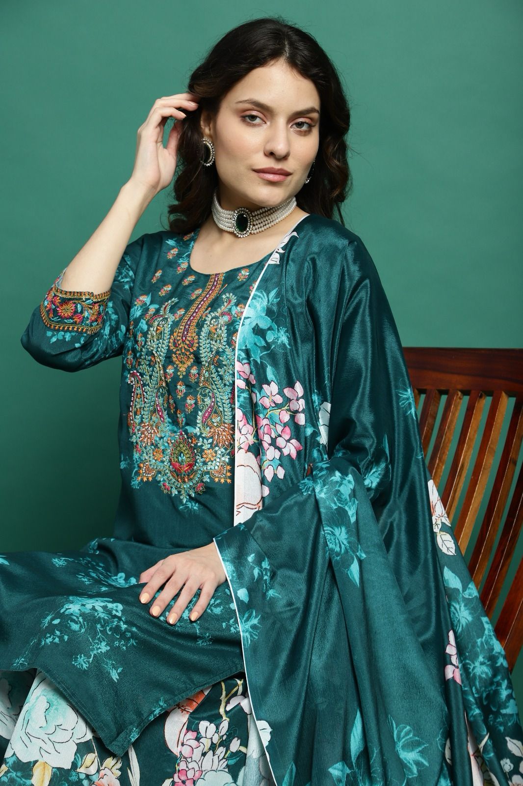 Kurta Palazzo Set with Dupatta
