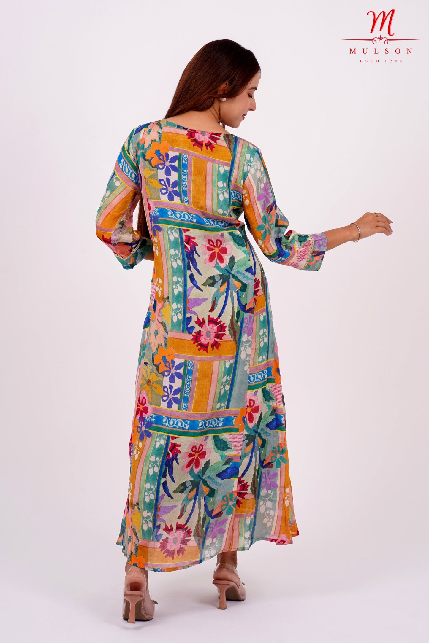 A-Line dress Multicolour Floral Pattern For Women