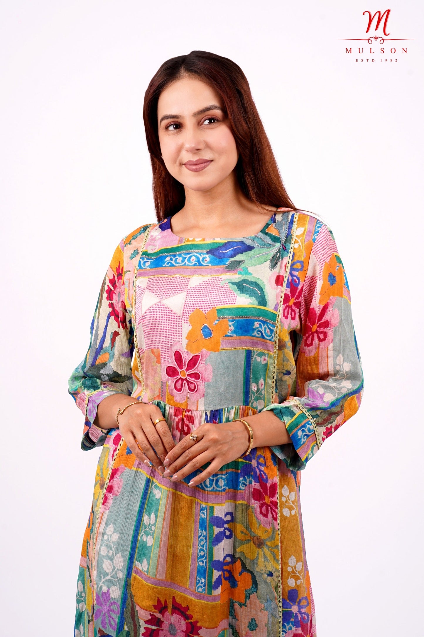 A-Line dress Multicolour Floral Pattern For Women