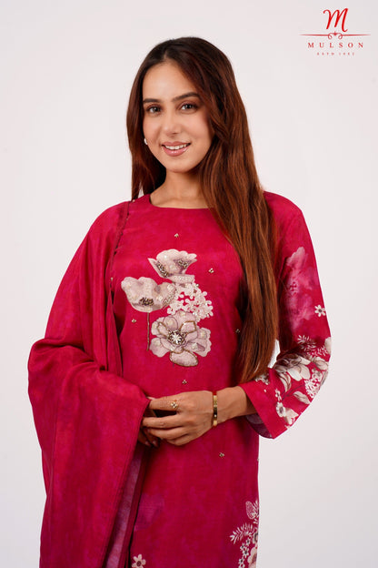 Red kurta Floral Set For Women