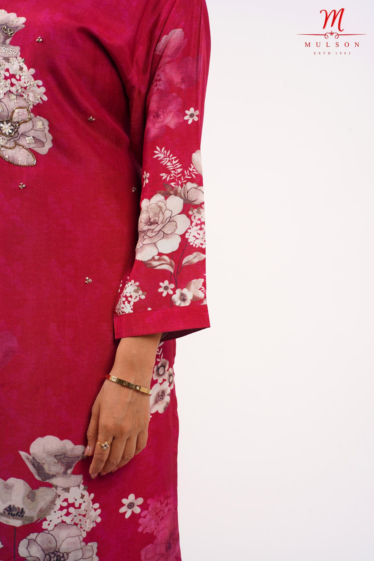 Red kurta Floral Set For Women