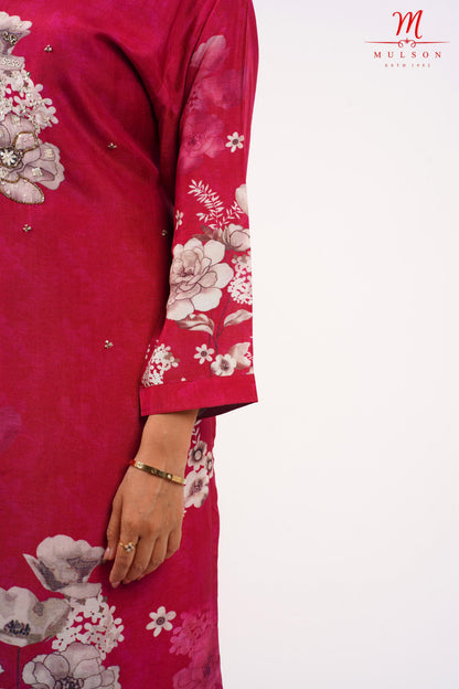 Red kurta Floral Set For Women