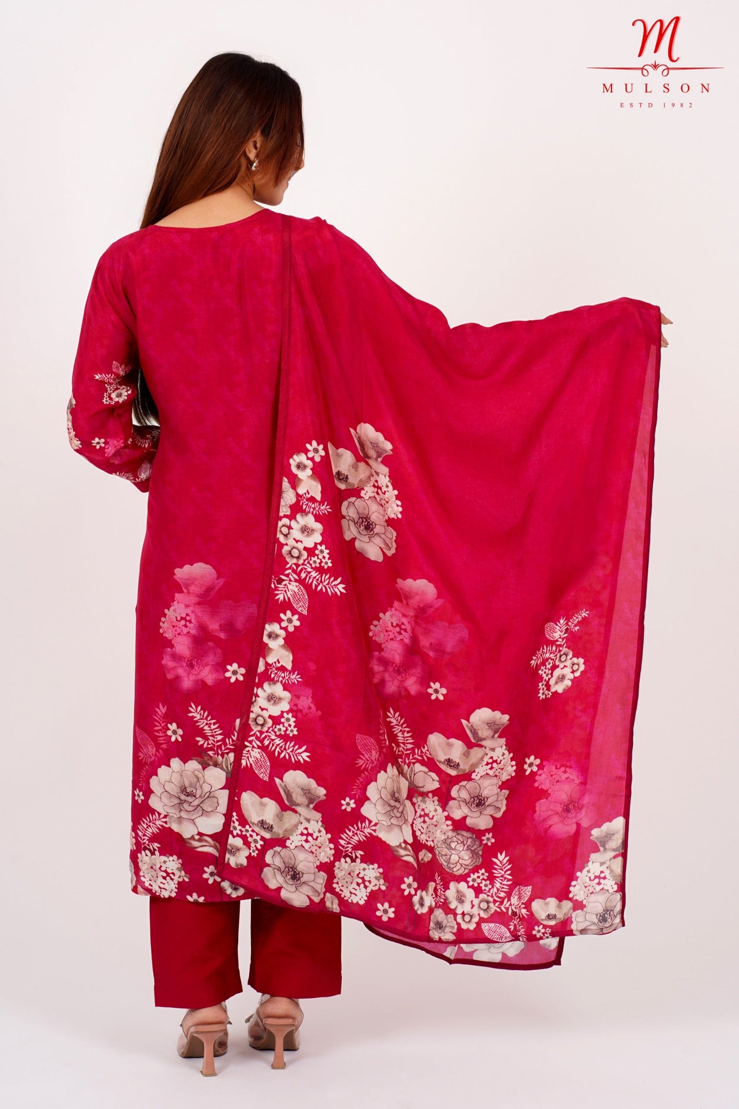 Red kurta Floral Set For Women