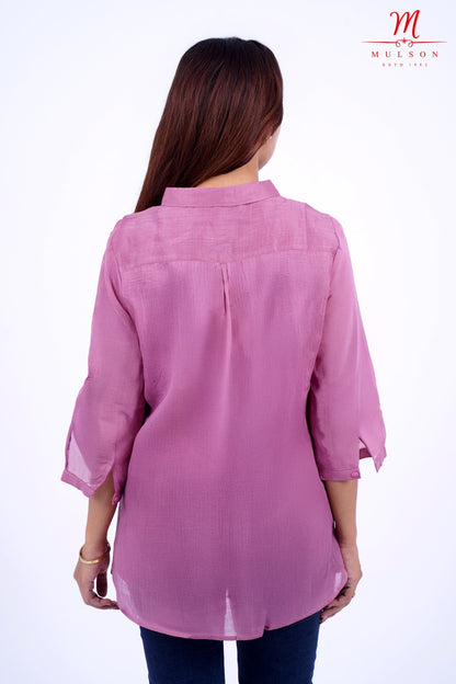 Textured Shirt With Embroidery For Women