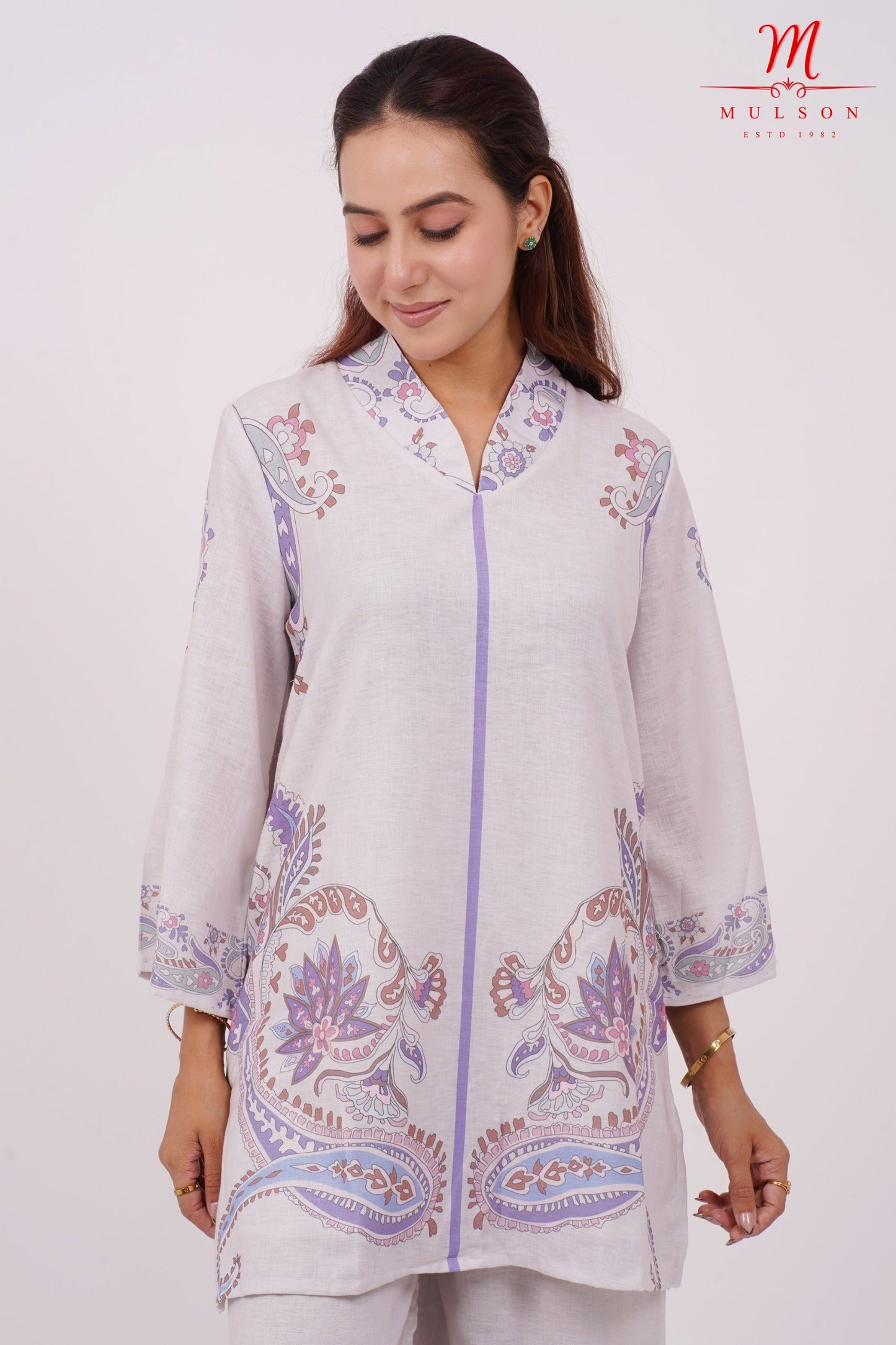 Co-ord Set Mulson Lavender Paisley Cotton-Linen