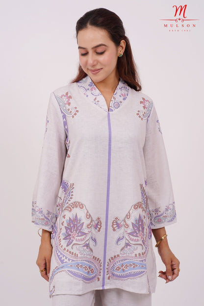 Co-ord Set Mulson Lavender Paisley Cotton-Linen