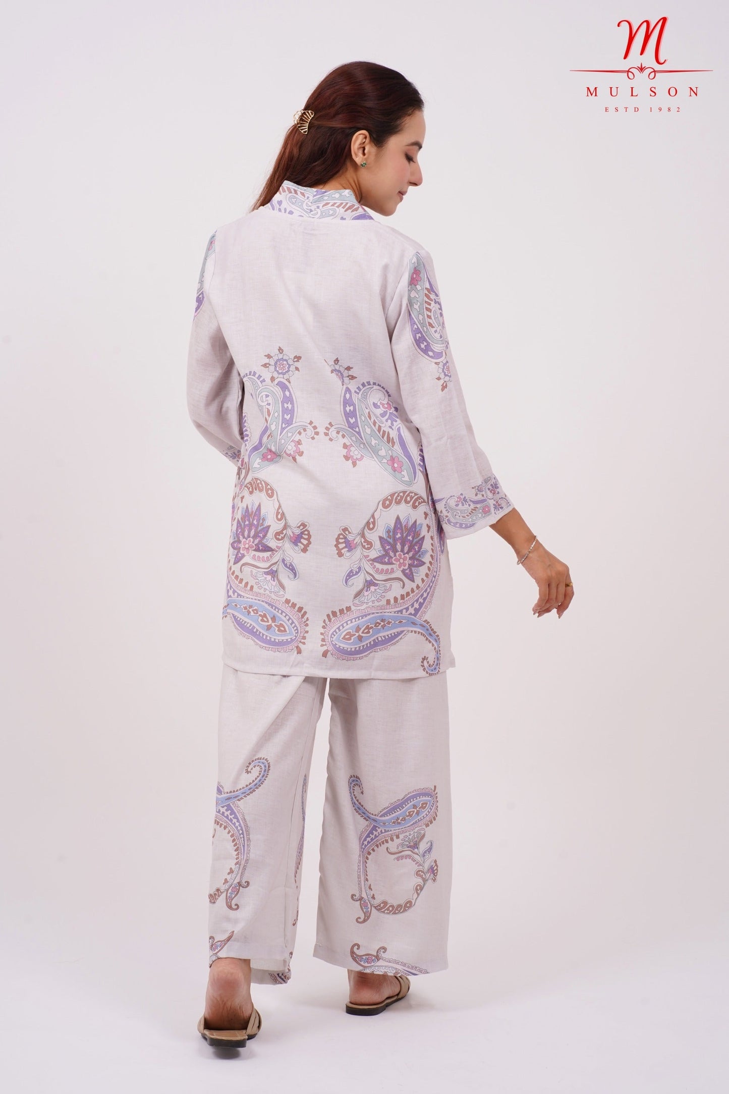 Co-ord Set Mulson Lavender Paisley Cotton-Linen