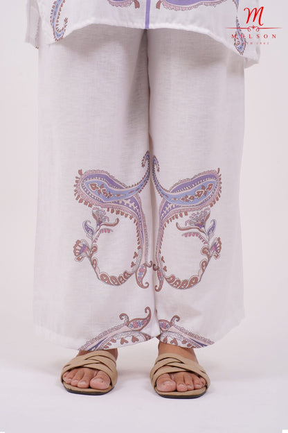 Co-ord Set Mulson Lavender Paisley Cotton-Linen
