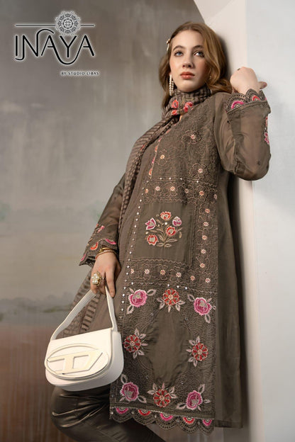 Cotton suit Burgundy Floral Embroidered Kurta Set - Mulson