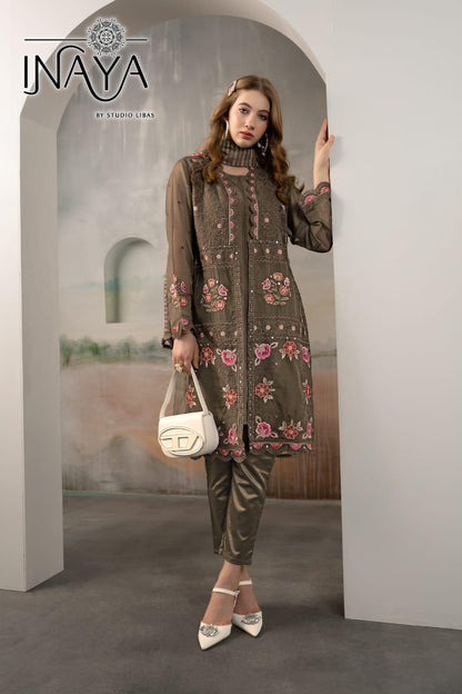 Cotton suit Burgundy Floral Embroidered Kurta Set - Mulson