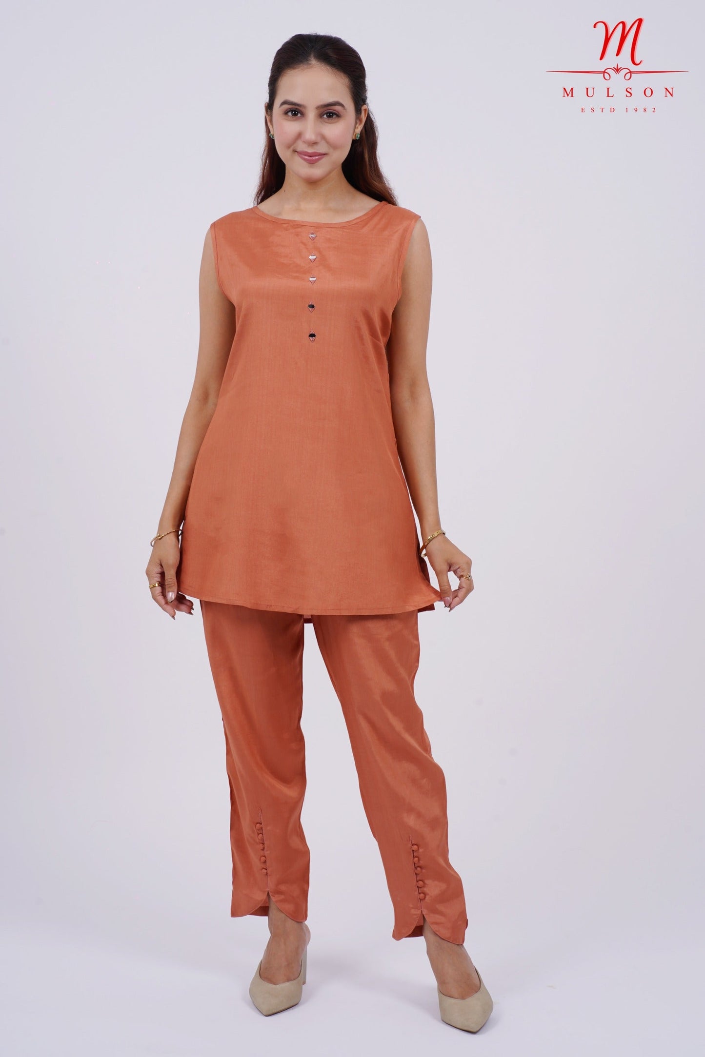 Coord set for women Mulson Orange Set