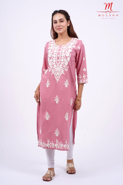 Mulson cotton chikankari suit set Floral Embroidered Kurta for Women