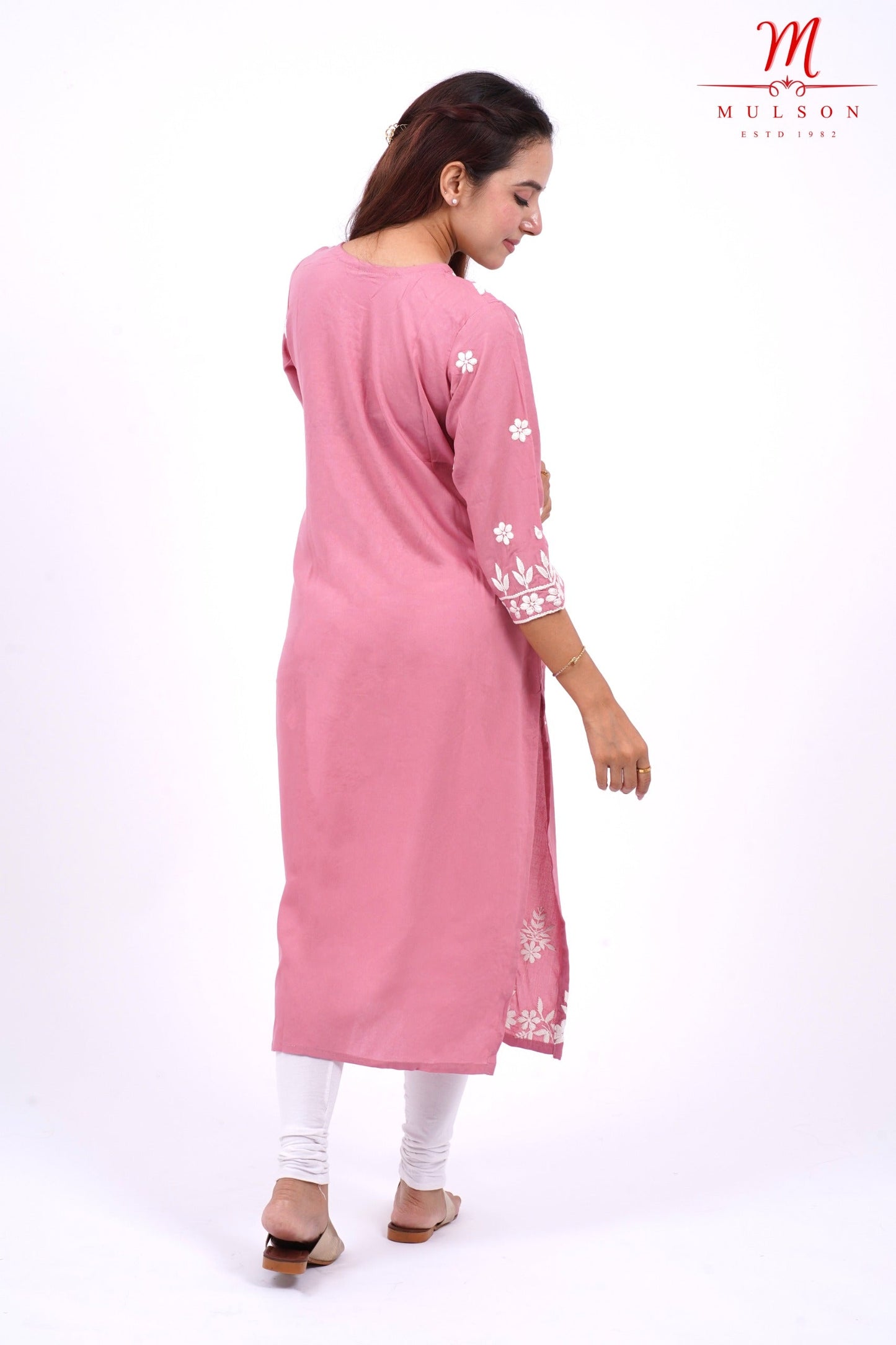 Mulson cotton chikankari suit set Floral Embroidered Kurta for Women