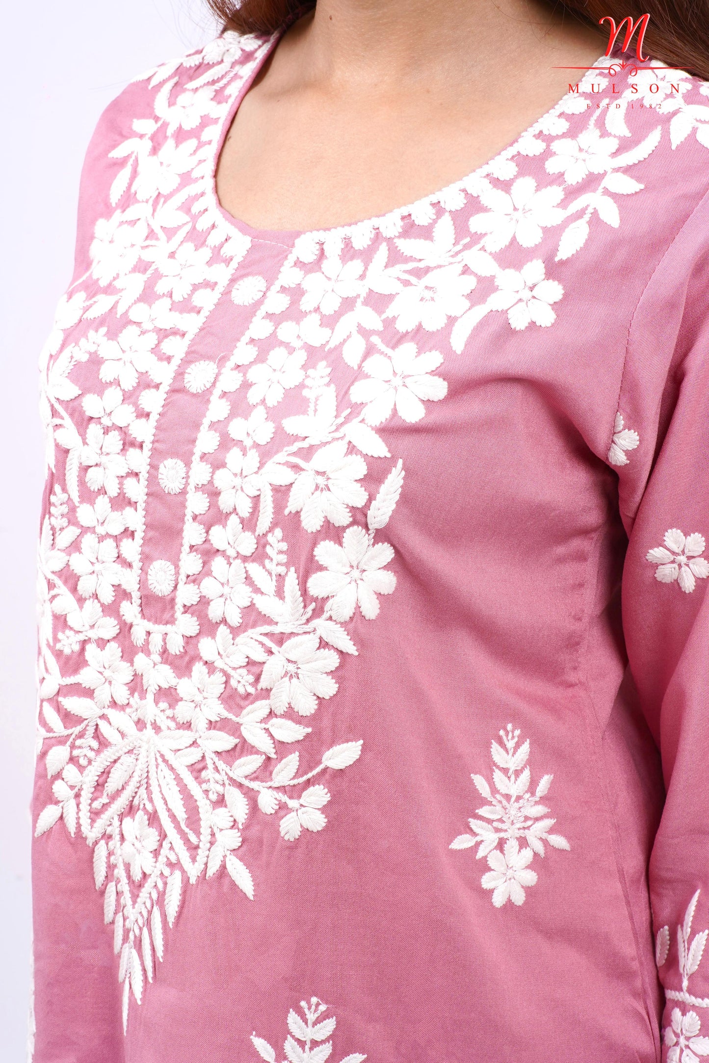 Mulson cotton chikankari suit set Floral Embroidered Kurta for Women
