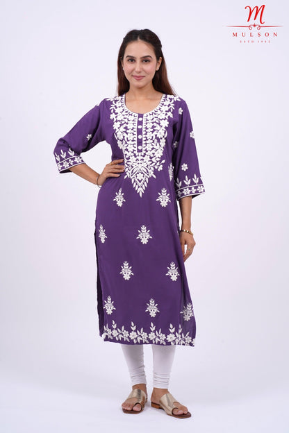 Mulson cotton chikankari suit set Floral Embroidered Kurta for Women