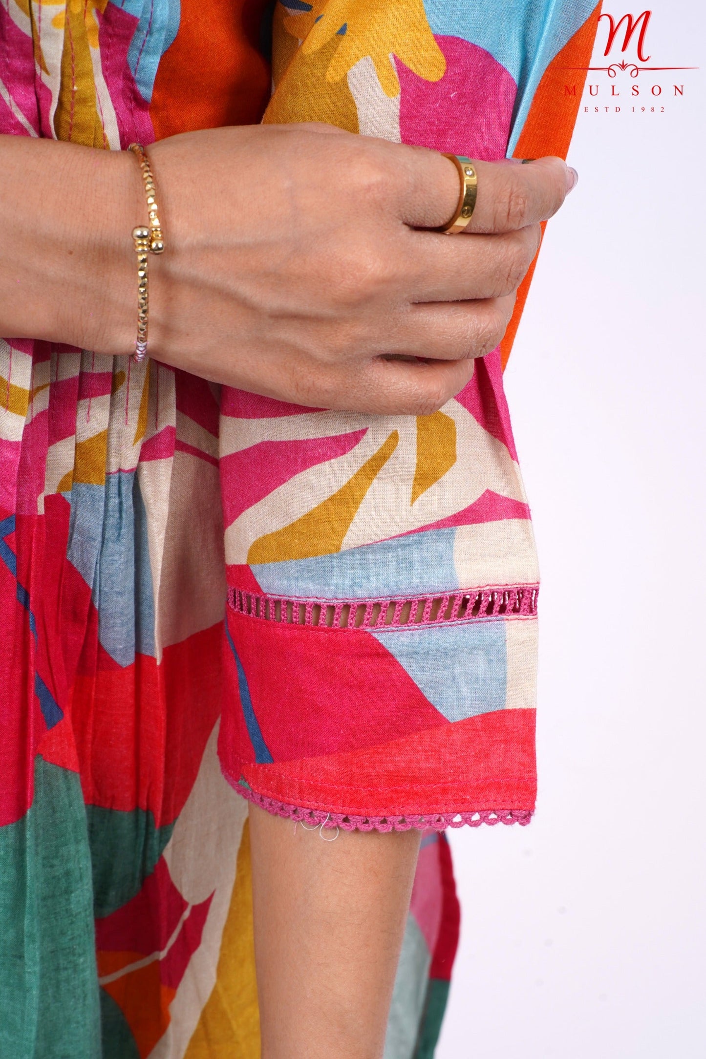 Cotton Kurta for Women Mulson Multicolour Abstract Printed