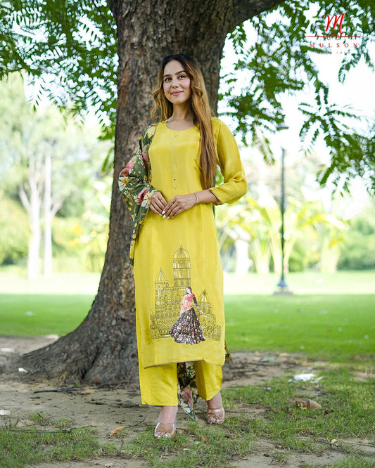Libas mustard yellow Kurta Set