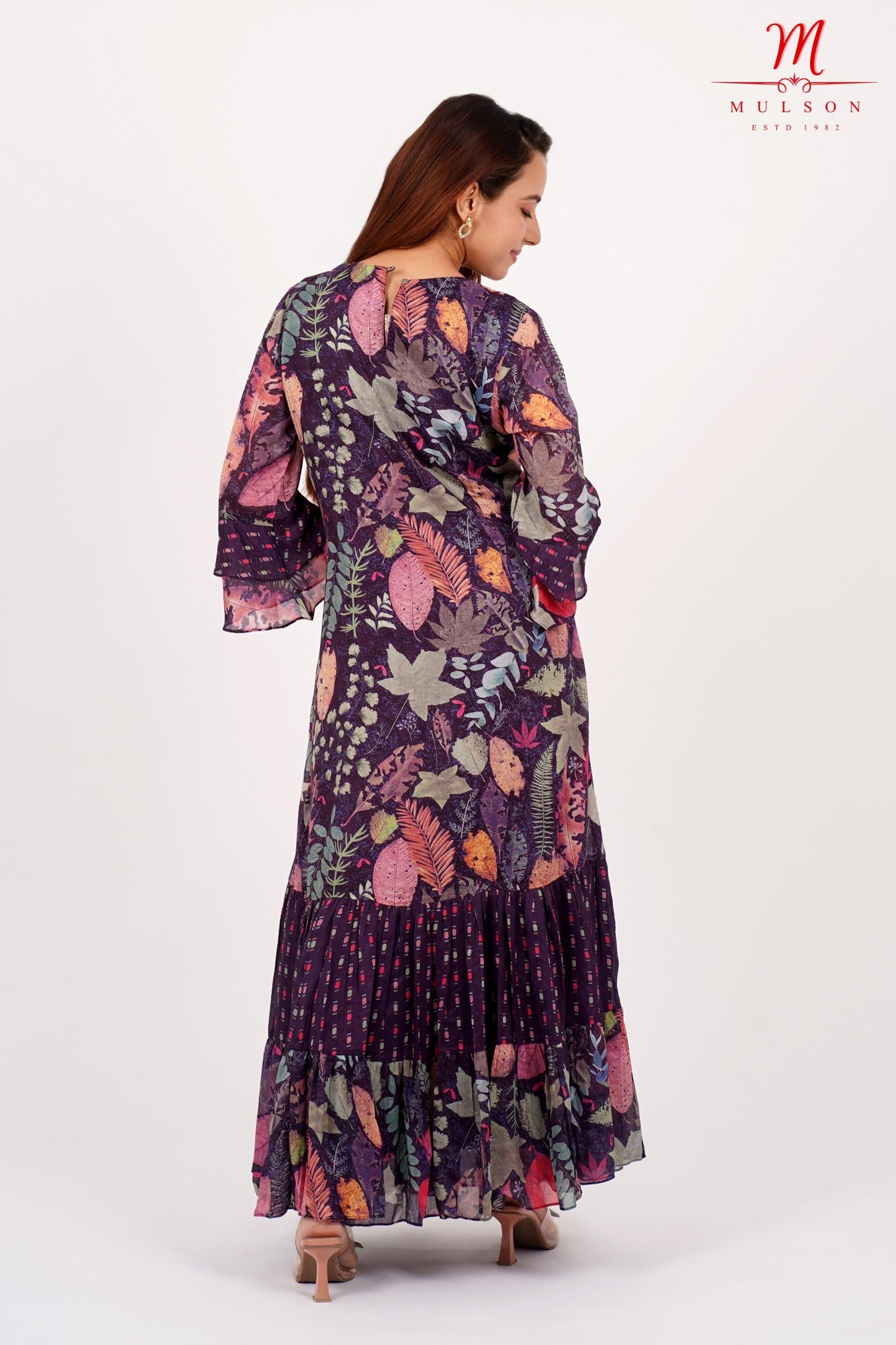 Majestic Purple Floral Dress"