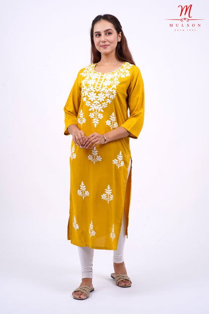 Mulson cotton chikankari suit set Floral Embroidered Kurta for Women