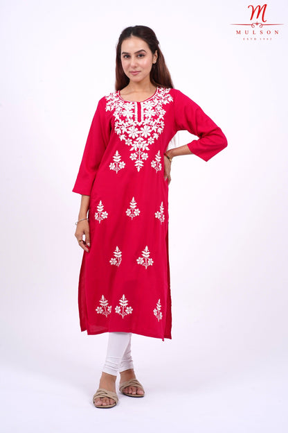 Mulson cotton chikankari suit set Floral Embroidered Kurta for Women