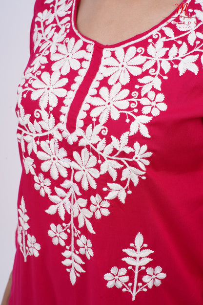 Mulson cotton chikankari suit set Floral Embroidered Kurta for Women