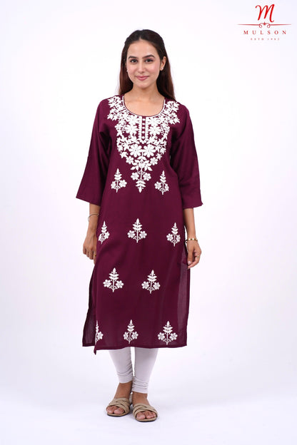 Mulson cotton chikankari suit set Floral Embroidered Kurta for Women